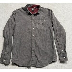 Volcom | Mens Dark Gray Casual Button Down Shirt - L